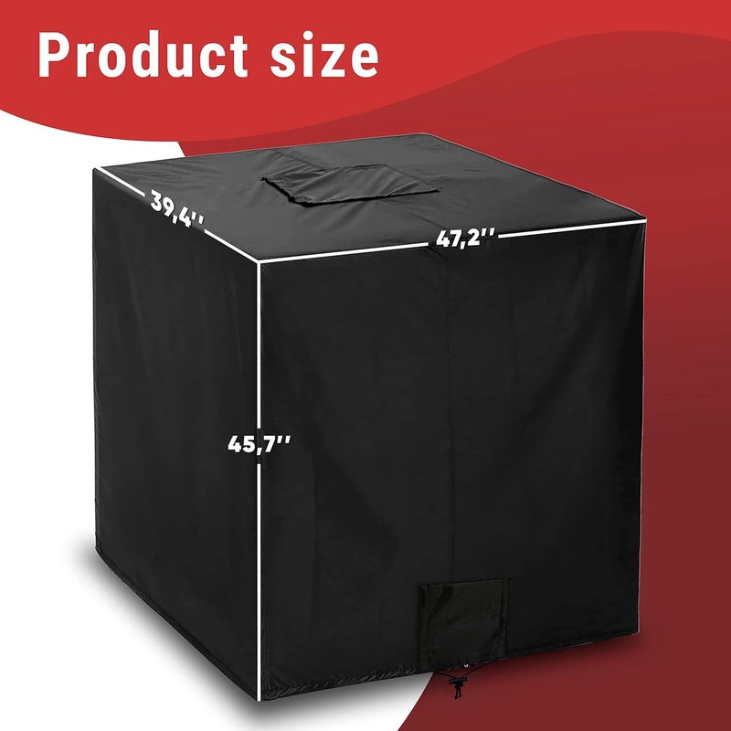Granatan IBC Tote Cover 420D, 275 Gallon, Water Tank Protective Cover Outdoor Black - Image 2
